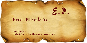 Erni Mikeás névjegykártya